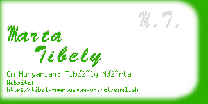 marta tibely business card